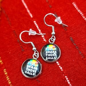 BINGO "Shake Those Balls" Round Dangle Earrings NWT